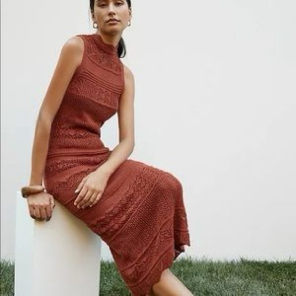 Anthropologie Rust Maxi Dress